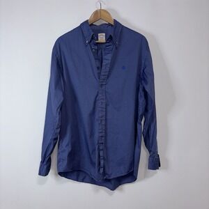 Brooks Brothers Madison Blue Button Down Shirt Long Sleeve Cotton Size L